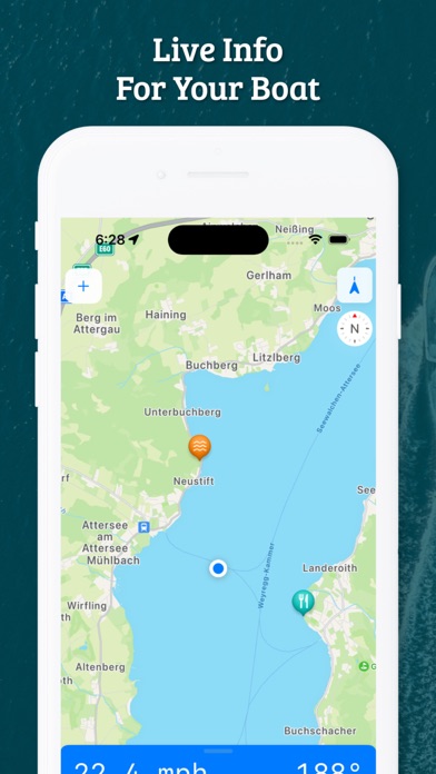 The Anchors: Marine navigation app screenshot showing the main dashboard