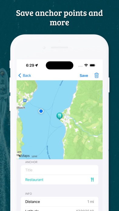 The Anchors: Marine navigation Real-time marine dashboard feature screenshot